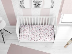 ΣΕΝΤΟΝΙΑ ΕΜΠΡΙΜΕ ΣΕΤ 3 τεμ bebe Unicorn 108 120X160 White-Pink Cotton 100%