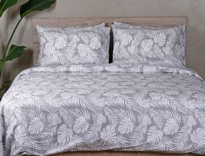 Σεντόνια Διπλά (Σετ) 150X205+30 Sunshine Cotton Feelings 2038 Grey Με Λάστιχο (150×205+30)