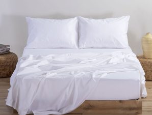 Σεντόνι Μεμονωμένο King Size 180×200+35 Nef Nef Basic 200-White Με Λάστιχο (180×200+35)