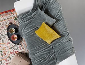 Ριχτάρι Διθέσιου Καναπέ Fleece (180×250) Kentia Versus Harlow 22 Grey